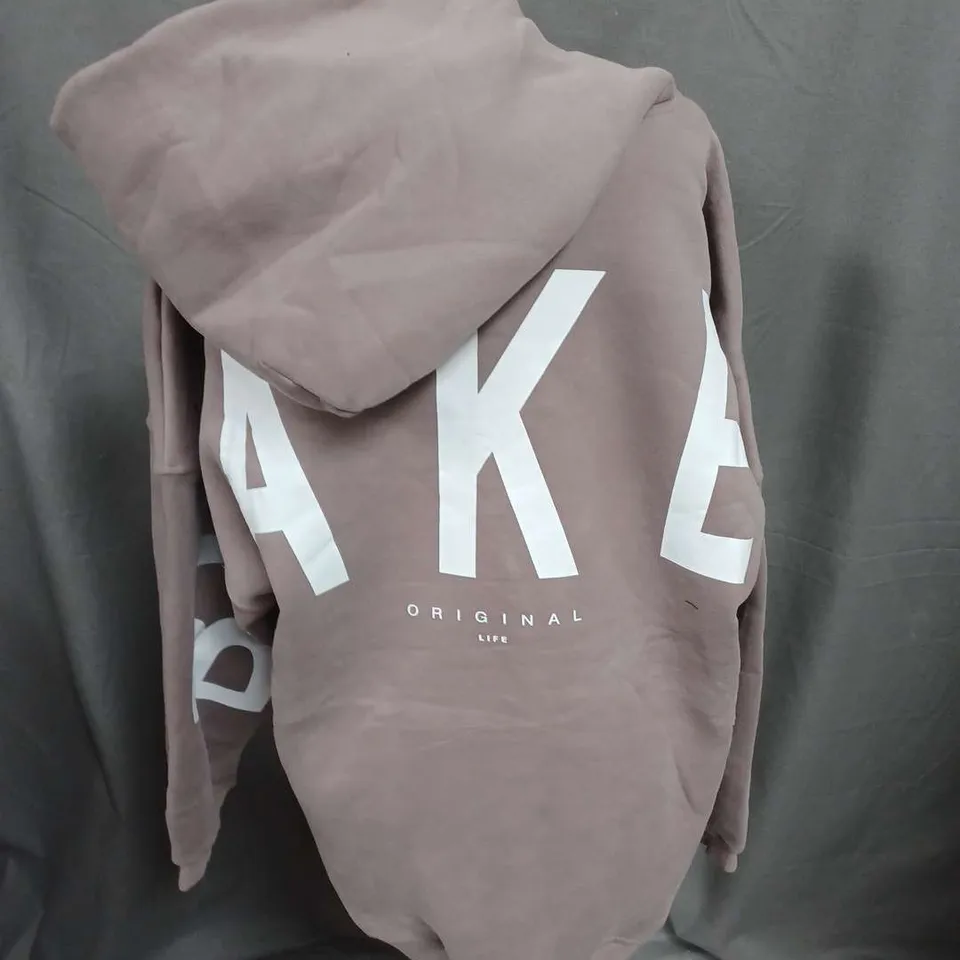 BLAKEY PRINTED HOODIE IN TAUPE SIZE L