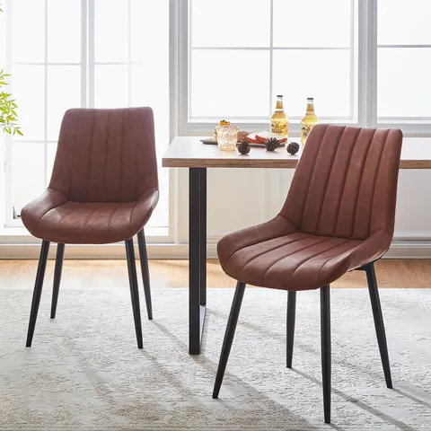 BOXED CLAIR DINING CHAIRS - BROWN (1 BOX)