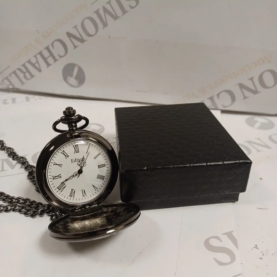 MENS EDISON POCKET WATCH WITH CHAIN