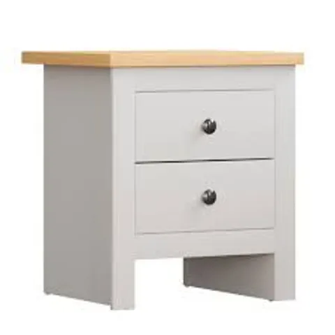 BOXED MANNION ARLINGTON 2 DRAWER BEDSIDE CHEST WHITE (1 BOX)