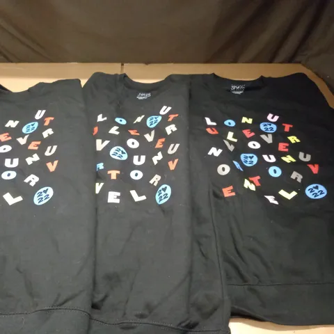 LOT OF 3 HARRY STYLES LOVE TOUR BLACK JUMPERS - L