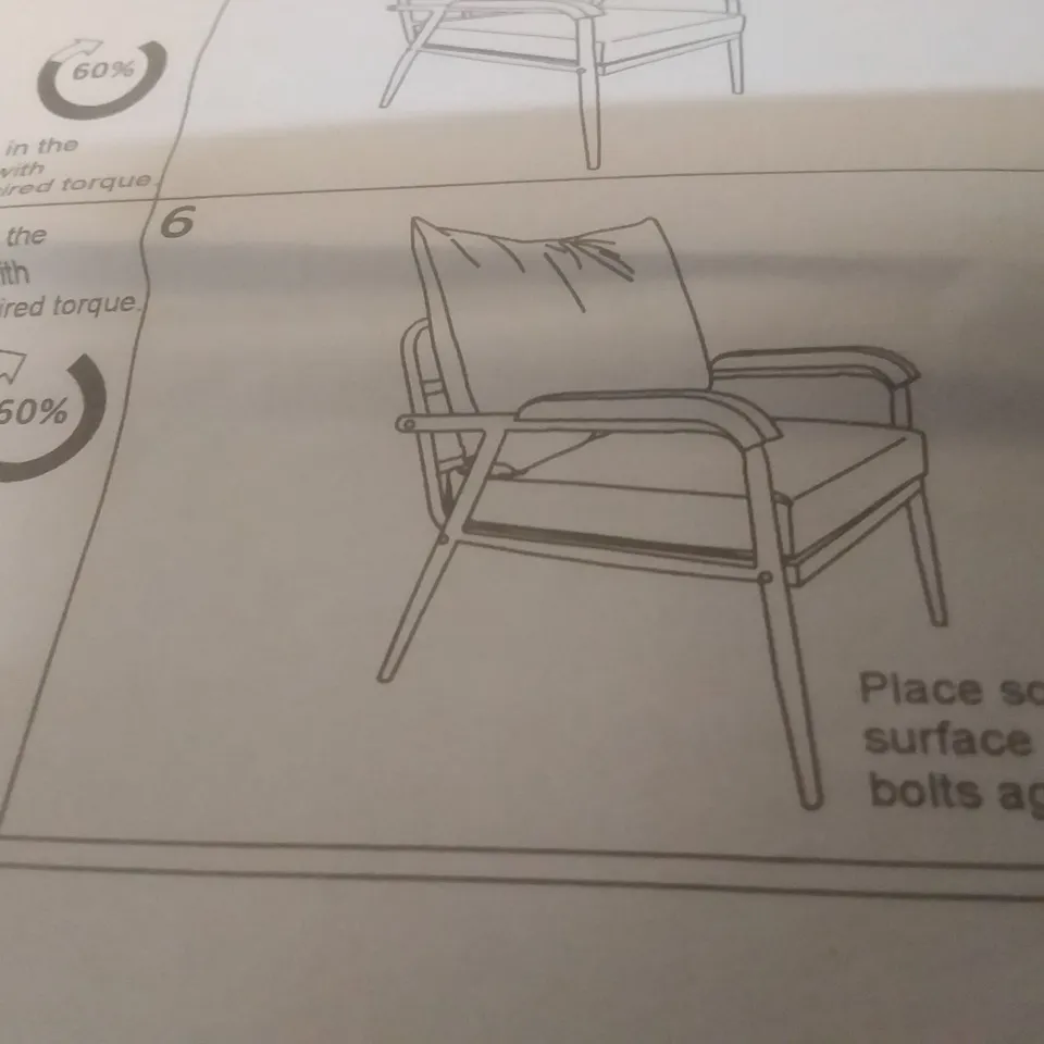 BOXED LIGHT BROWN ARM CHAIR