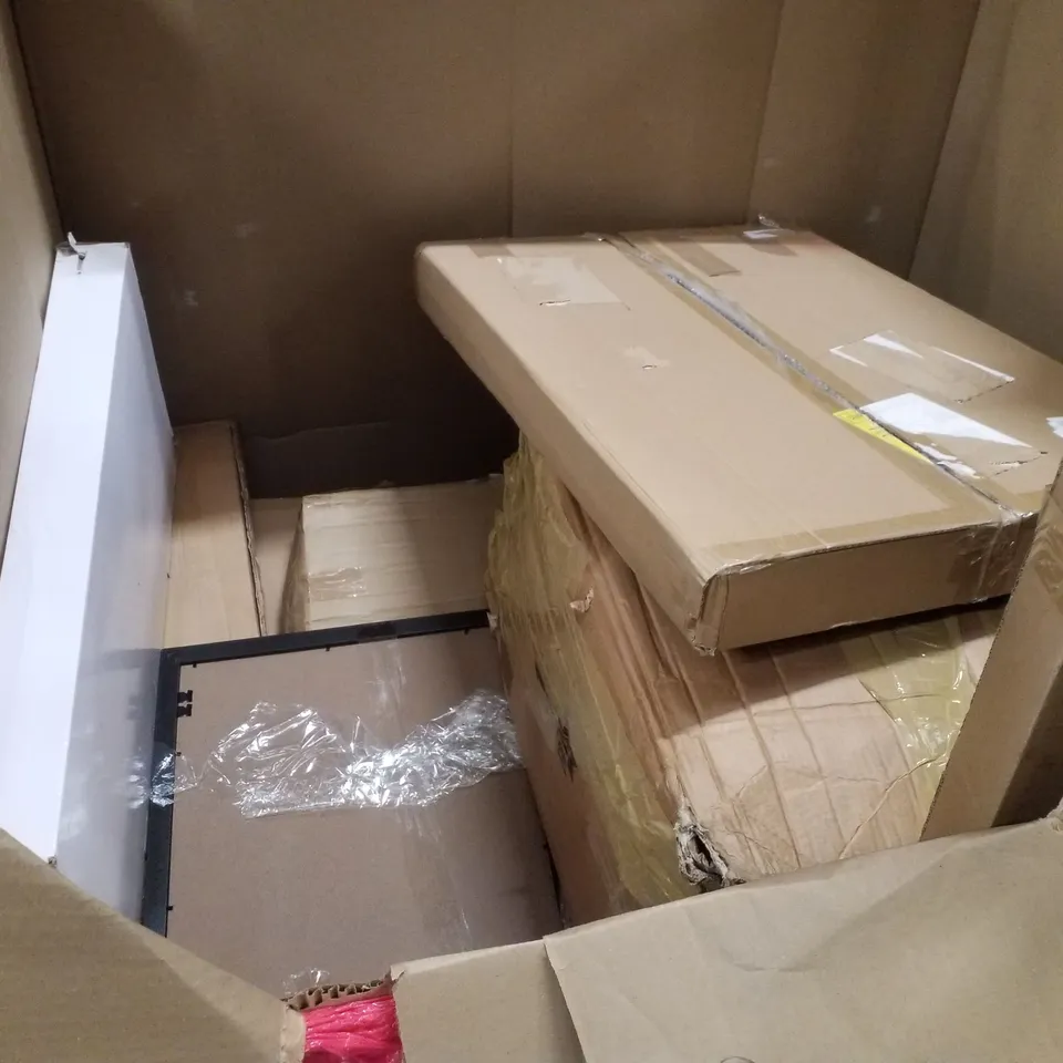 PALLET CONTAINING ASSORTED PRODUCTS INCLUDING WALL MOUNTED HANDRAIL, SHOWER MIXER SYSTEM, PULL UP BAR, BAMBOO TOWEL LADDER & PICTURE FRAMES