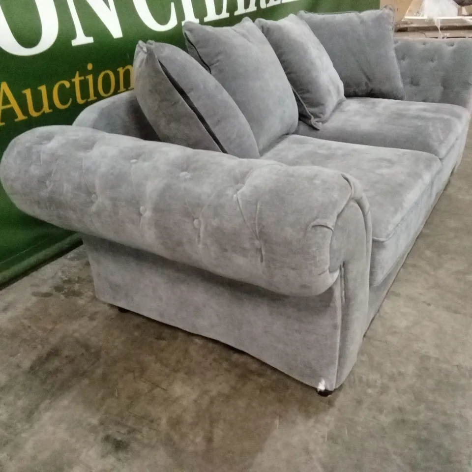 WINDSOR 3 SEATER FABRIC SCATTER BACK SOFA - GREY RRP £949