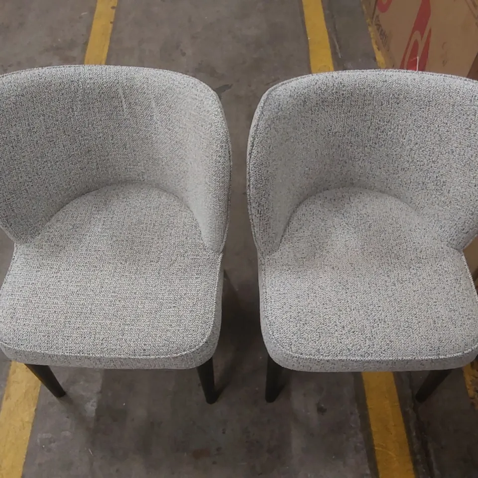 PAIR OF DANETTI EVELYN GREY FABRIC DINING CHAIRS