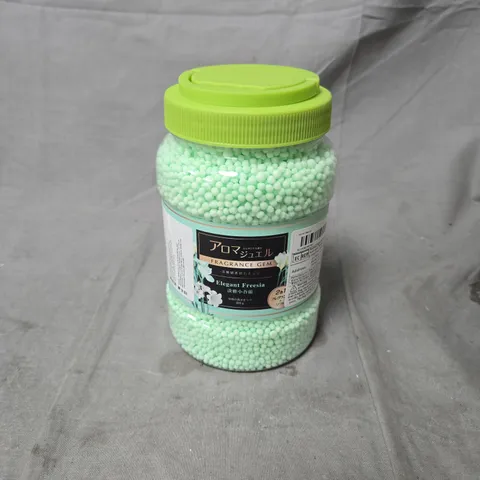 FRAGRANCE GEM ELEGANT FREESIA SCENT BEADS JAR – GREEN LID