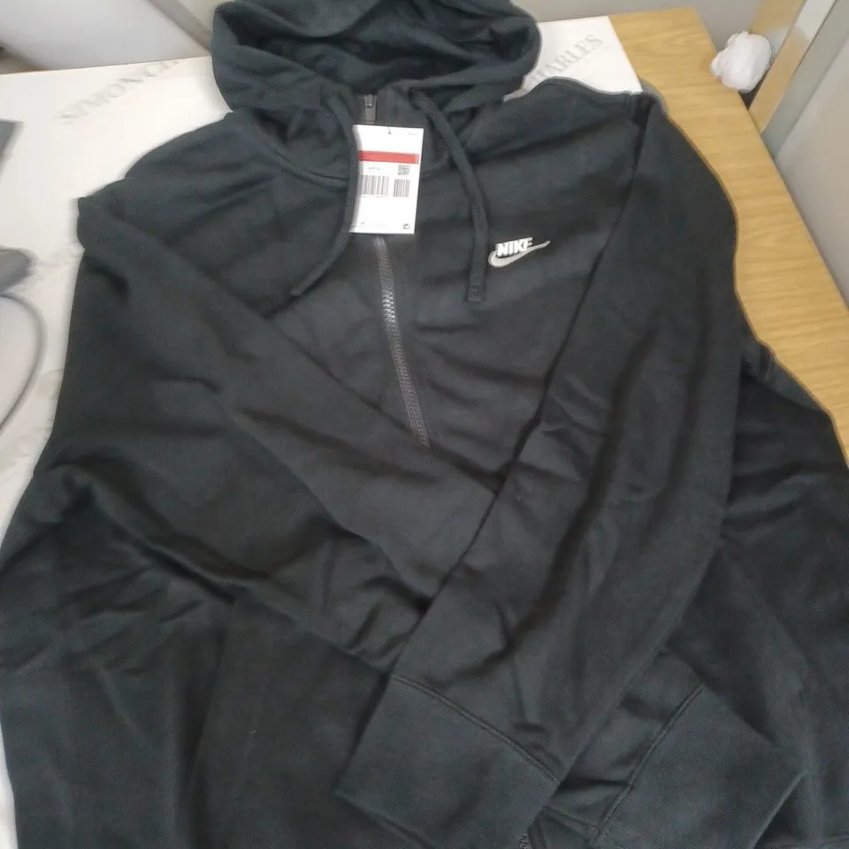 NIKE BLACK HOODED JACKET - UK SIZE LARGE