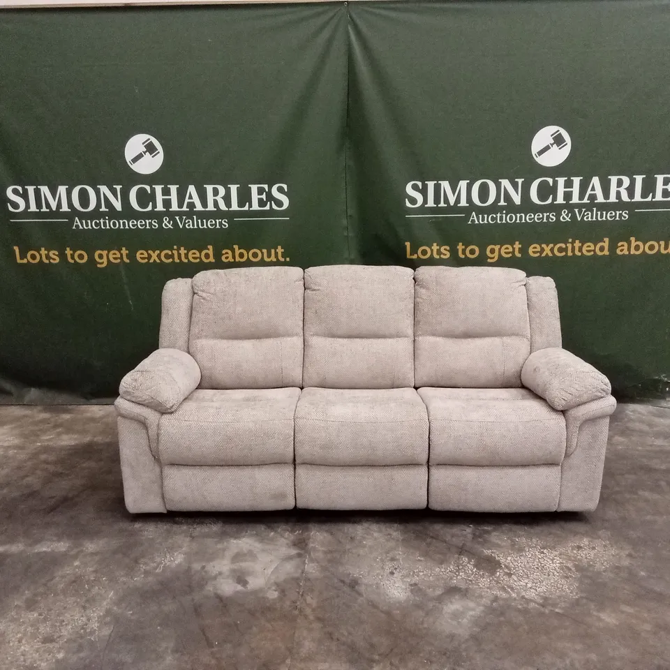 ALBION CHUNKY WEAVE 3 SEATER HIGH BACK MANUAL RECLINER SOFA RRP £679