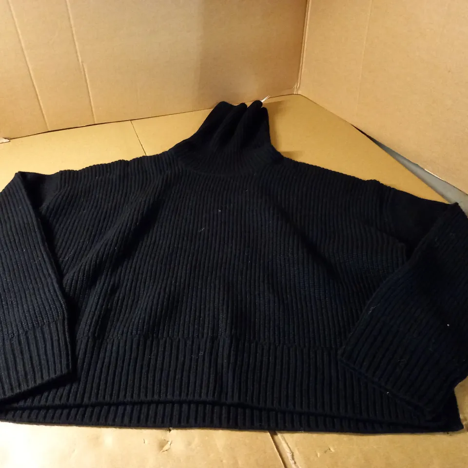 ARKET BLACK TURTLE NECK JUMPER - SIZE M