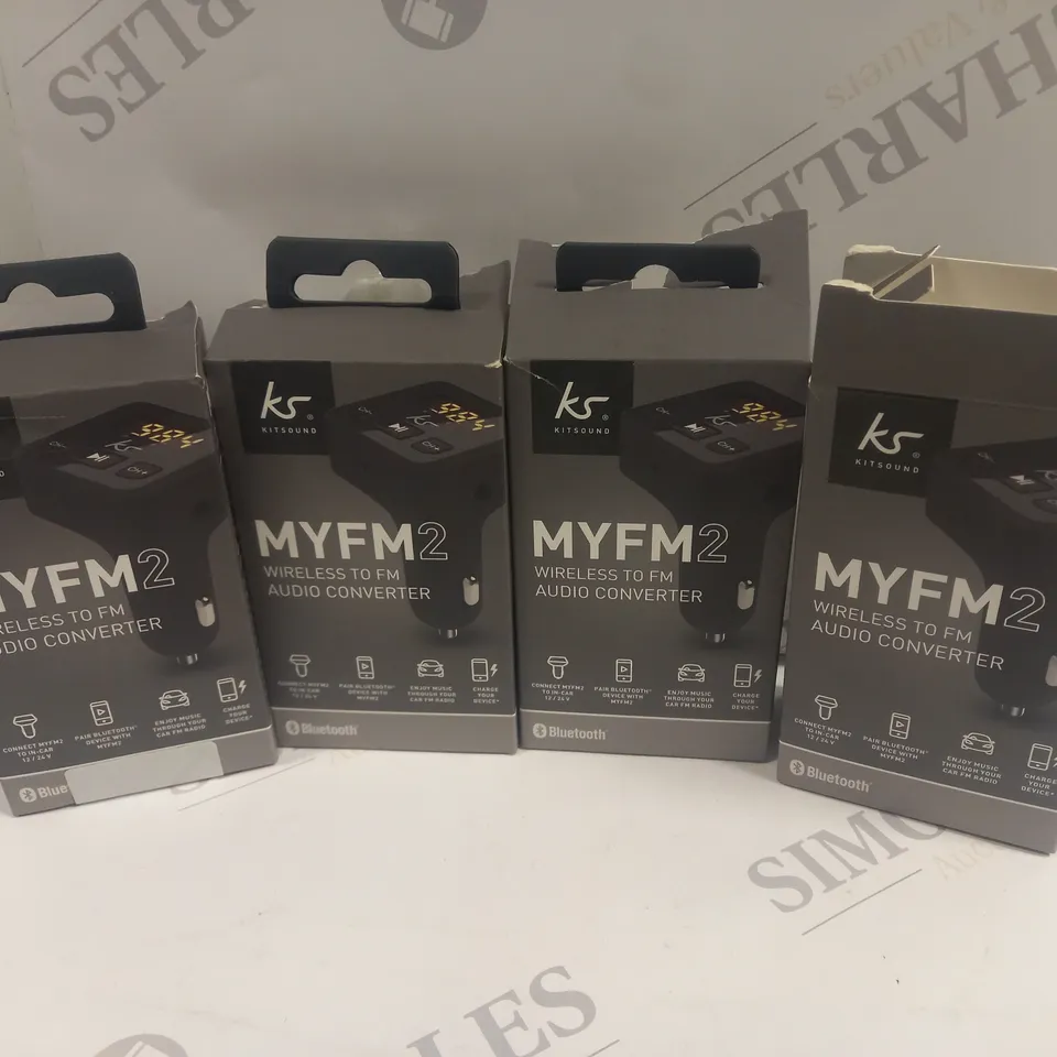 APPROXIMATELY 20 BOXED KITSOUND MYFM2 WIRELESS TO FM AUDIO CONVERTERS