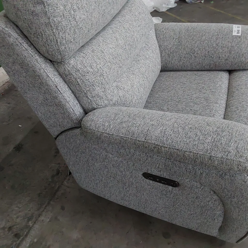 DESIGNER POWER RECLINING EASY CHAIR GREY FABRIC 