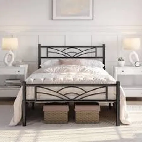 BOXED YAHEETECH METAL BED FRAME - WHITE // SIZE: 135 X 190cm // CODE: 613600 (1 BOX)