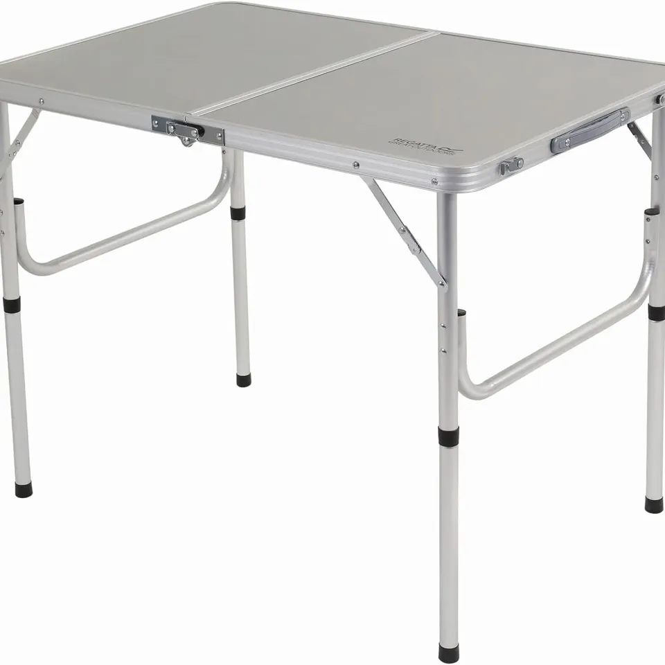 BRAND NEW REGATTA CENA LIGHTWEIGHT BI-FOLDING TABLE - LEAD GREY 
