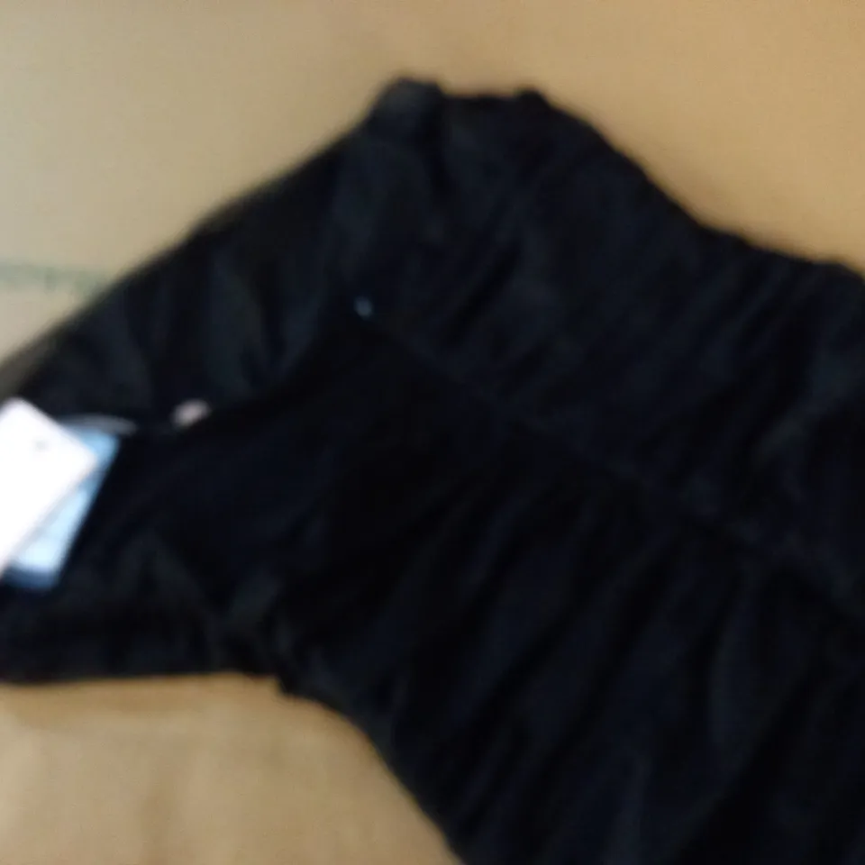 OH POLLY BLACK RUCHED DRESS - UK 12