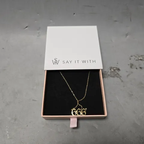 BOXED SAY IT WITH GOLDEN 666 NECKLACE 