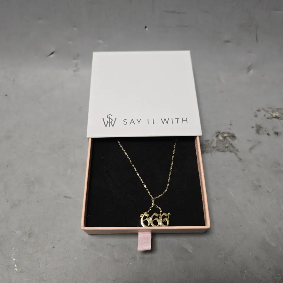 BOXED SAY IT WITH GOLDEN 666 NECKLACE 
