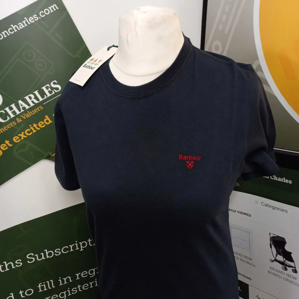 BARBOUR SPORTS NAVY T-SHIRT SIZE S