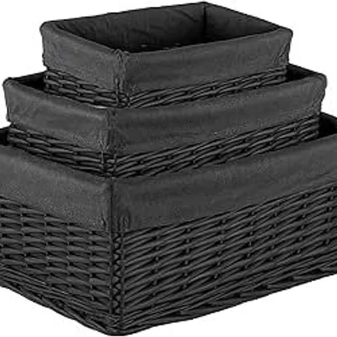 BOXED INNOTECK 3 PIECE WICKER BASKET SET