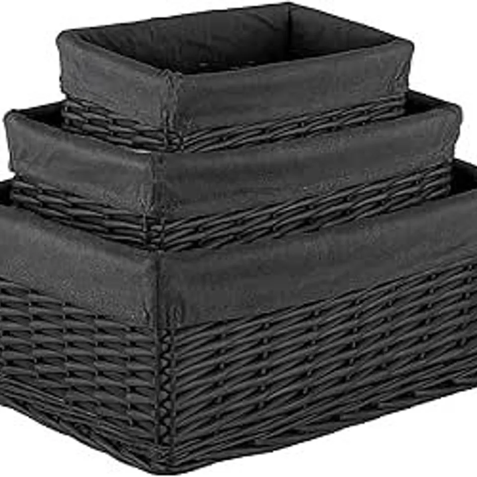BOXED INNOTECK 3 PIECE WICKER BASKET SET