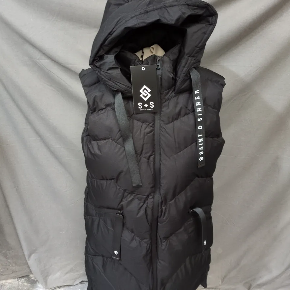 SAINT AND SINNER ST NEWBY GILET IN BLACK - SIZE 10