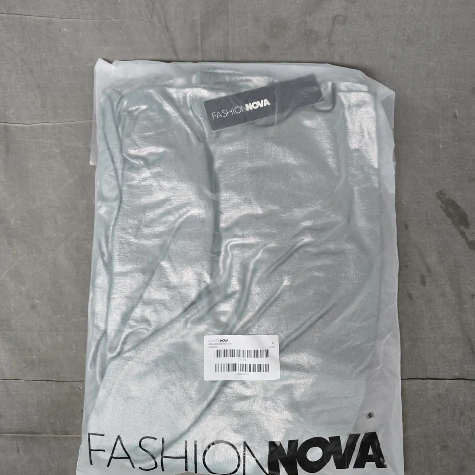 FASHION NOVA ADELINE METALLIC MIDI DRESS IN HUNTER GREEN SIZE XL