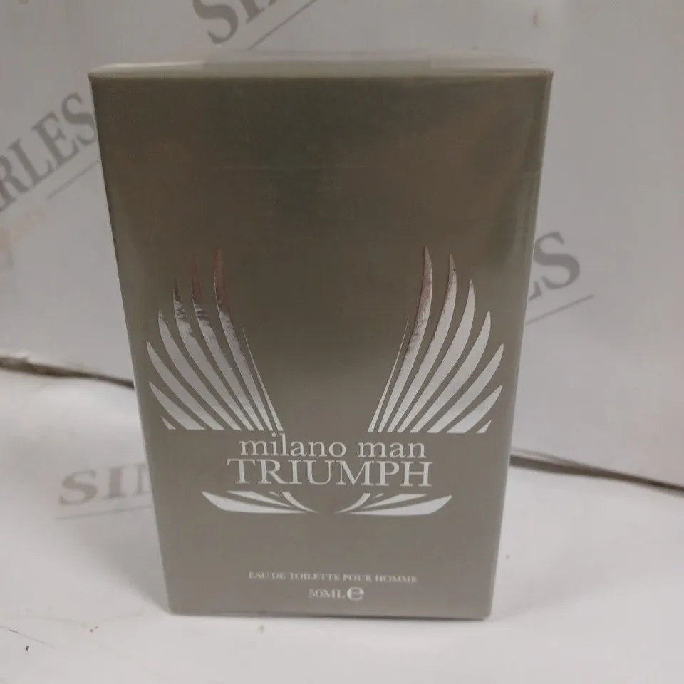 BOXED AND SEALED MILANO MAN TRIUMPH EAU DE TOILETTE POUR HOMME 50ML