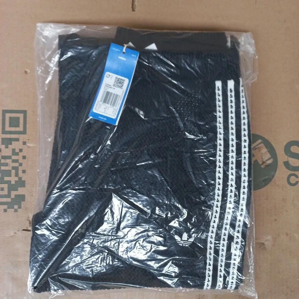 BAGGED ADIDAS KNITTED CROCHET FIREBIRD TRACK PANTS IN BLACK/WHITE SIZE MEDIUM