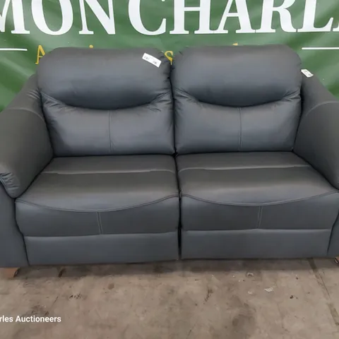QUALITY BRITISH DESIGNER G PLAN JACKSON POWER RECLINING THREE SEATER SOFA CAMBRIDGE PETROL BLUE LEATHER