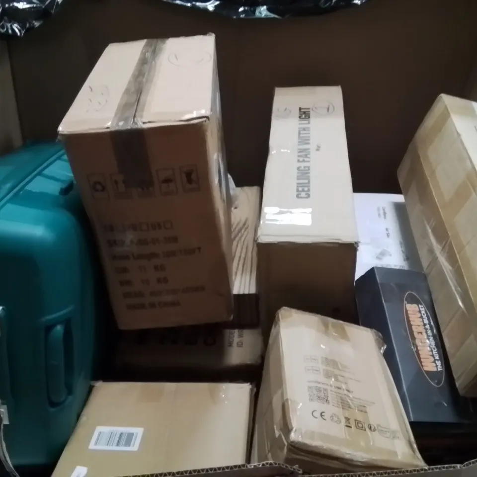 PALLET OF ASSORTED HOUSEHOLD GOODS AND PRODUCTS TO INCLUDE;FAN,BLADELESS FAN,PANS