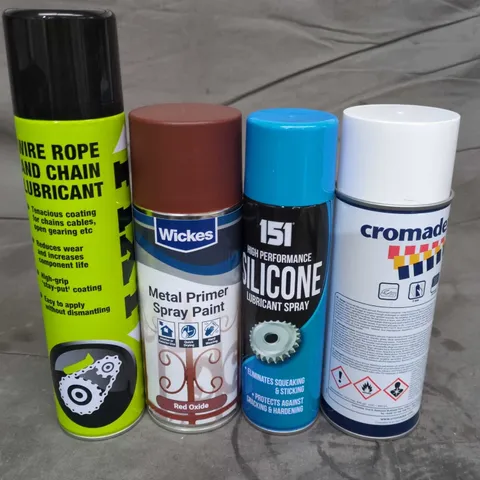 APPROXIMATELY 10 ASSORTED AEROSOLS TO INCLUDE SILICONE SPRAY, SPRAY PAINT, LUBRICANT ETC