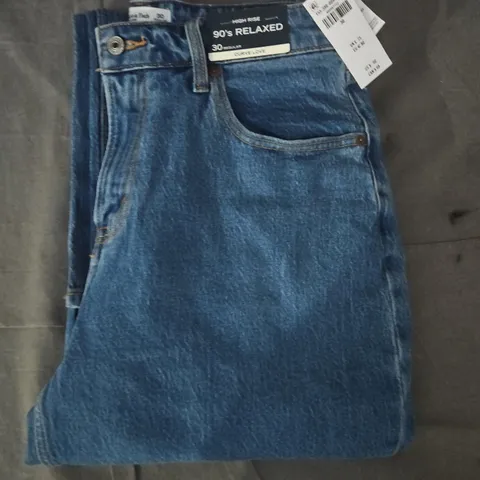 ABERCROMBIE & FITCH 90'S RELAXED HIGH RISE JEANS IN BLUE SIZE 30 REGULAR