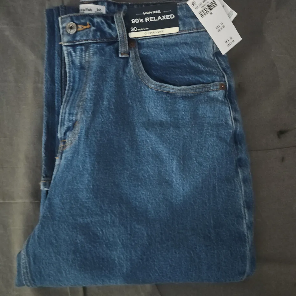 ABERCROMBIE & FITCH 90'S RELAXED HIGH RISE JEANS IN BLUE SIZE 30 REGULAR