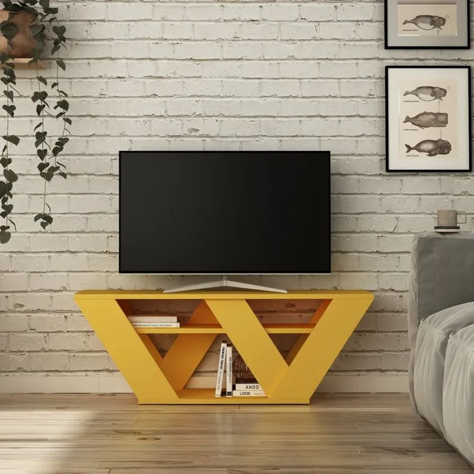 KIRSTIN TV STAND FOR TVS UP TO 50" COLOUR MUSTARD 