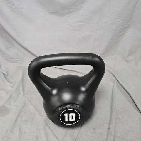 KETTLEBELL - 10 KG, BLACK VINYL-COATED