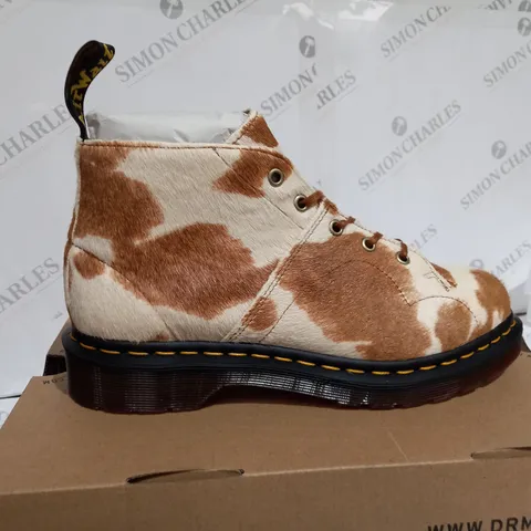 BOXED DR MARTENS JERSEY COW PRINT SHOES - UK SIZE 7