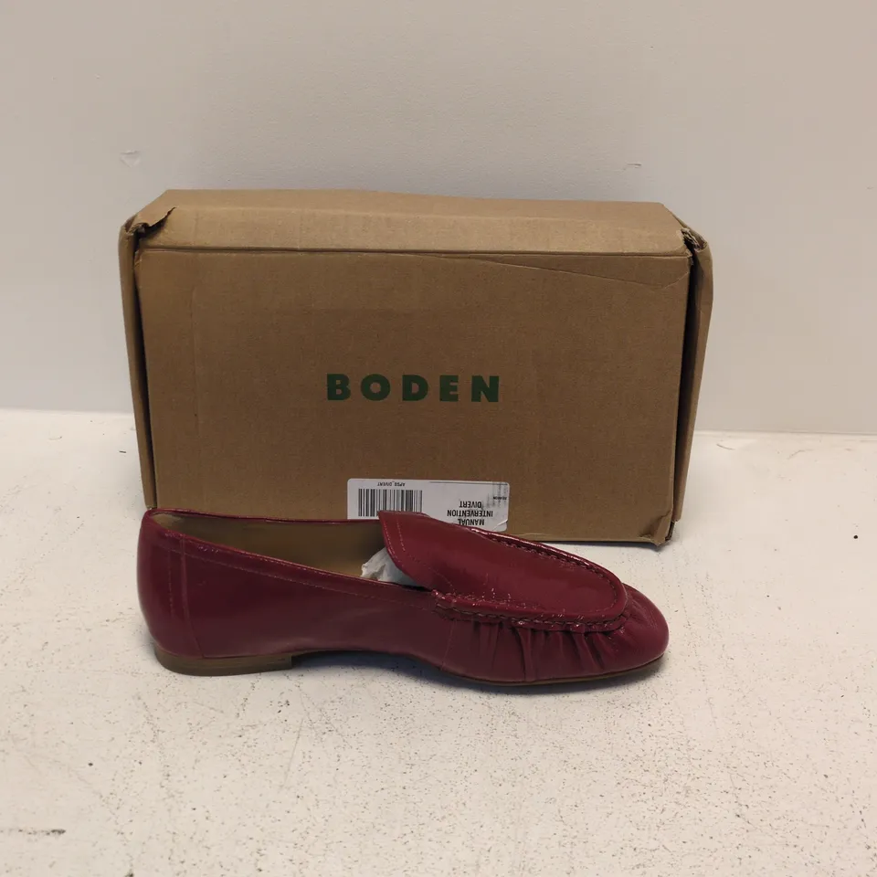 BODEN BURGUNDY LEATHER LOAFERS – WOMEN'S UK 8 (EU 41)