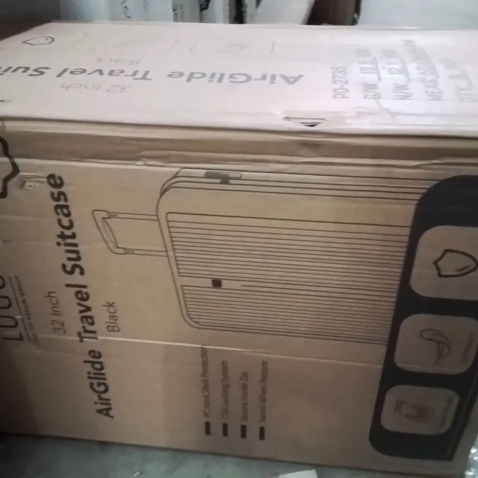 BOXED LUGG 32INCH AIRGLIDE TRAVEL SUITCASE BLACK