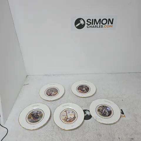 COALPORT CHRISTMAS PLATES β 'THE SKATERS', SIXTH PRATT PRINTS SERIES (SET OF 5) MADE IN ENGLAND
