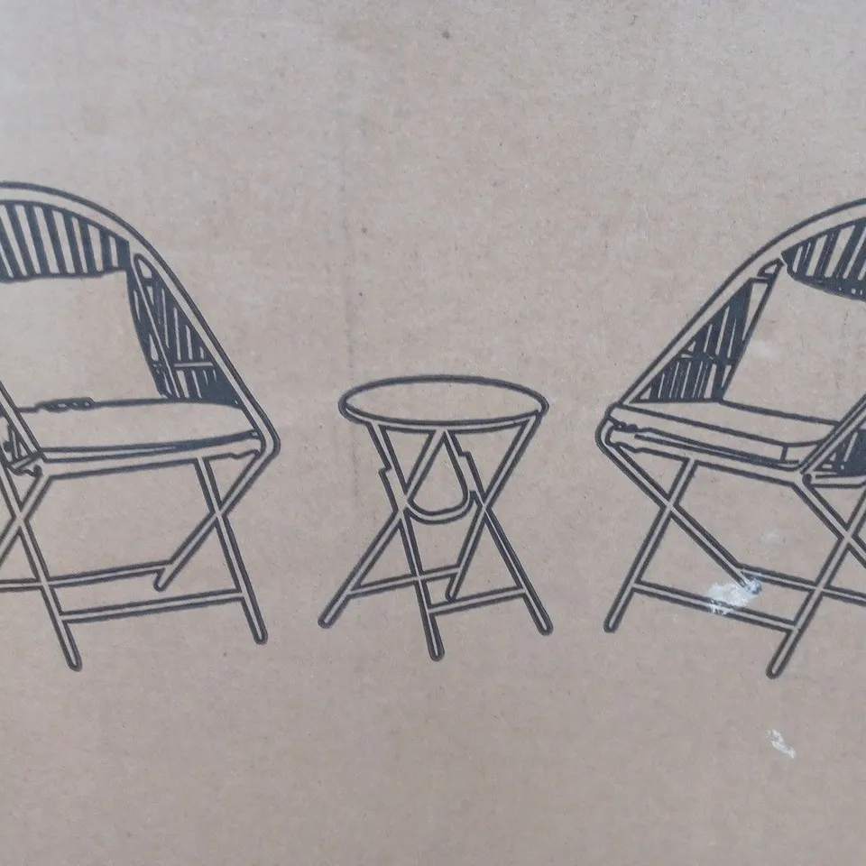 INNOVATORS COLLAPSIBLE 3 PIECE HOLLY BISTRO SET, LIGHT GREY