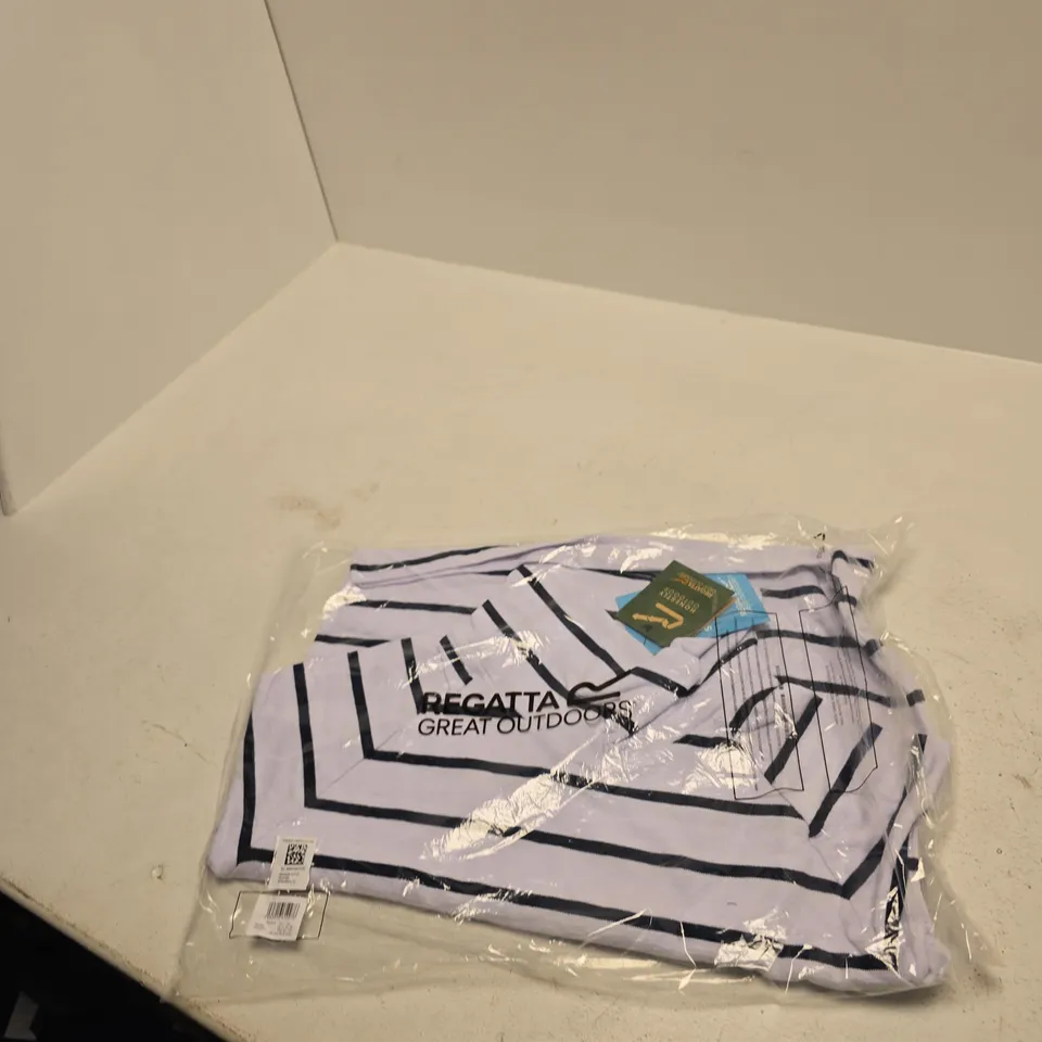 BOX OF APPROXIMATELY 35 ASSORTED BRAND NEW REGATTA ITEMS TO INCLUDE: HAVENDO STRIPED JUMPER