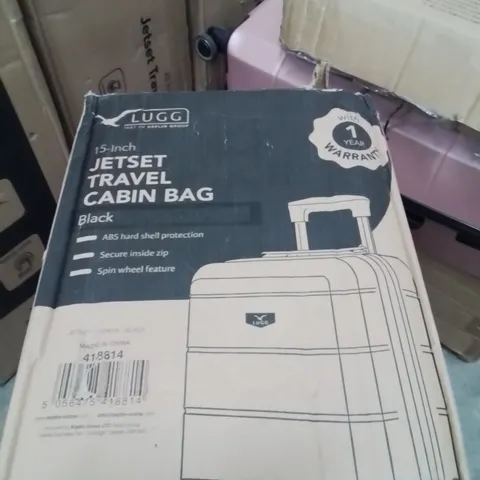 BOXED LUGG 15INCH JETSET TRAVEL CABIN BAG BLACK 