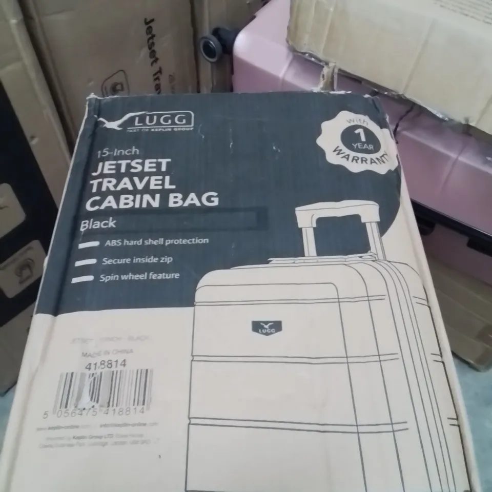 BOXED LUGG 15INCH JETSET TRAVEL CABIN BAG BLACK 