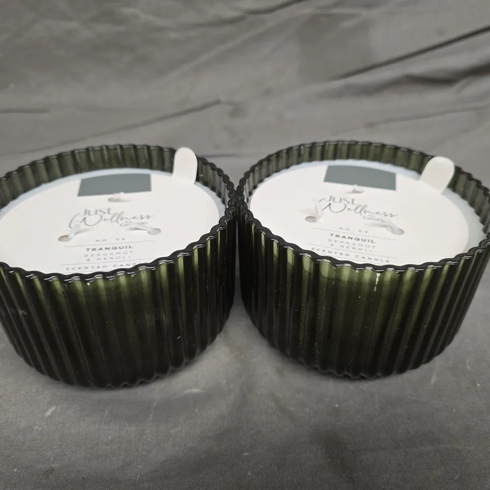 2 JUST WELLNESS NO.04 TRANQUIL BERGAMOT & NEGROLI SCENTED CANDLES