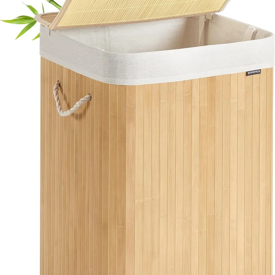 BOXED SONGMICS LAUNDRY BASKET, 95L LAUNDRY HAMPER WITH LID