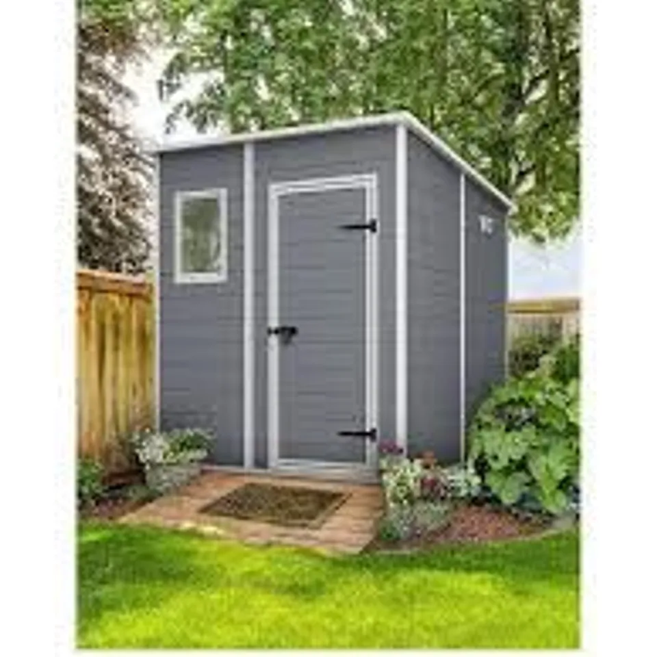 BOXED KETER MANOR PENT MAINTENCE FREE 6X6FT SHED (1 BOX)