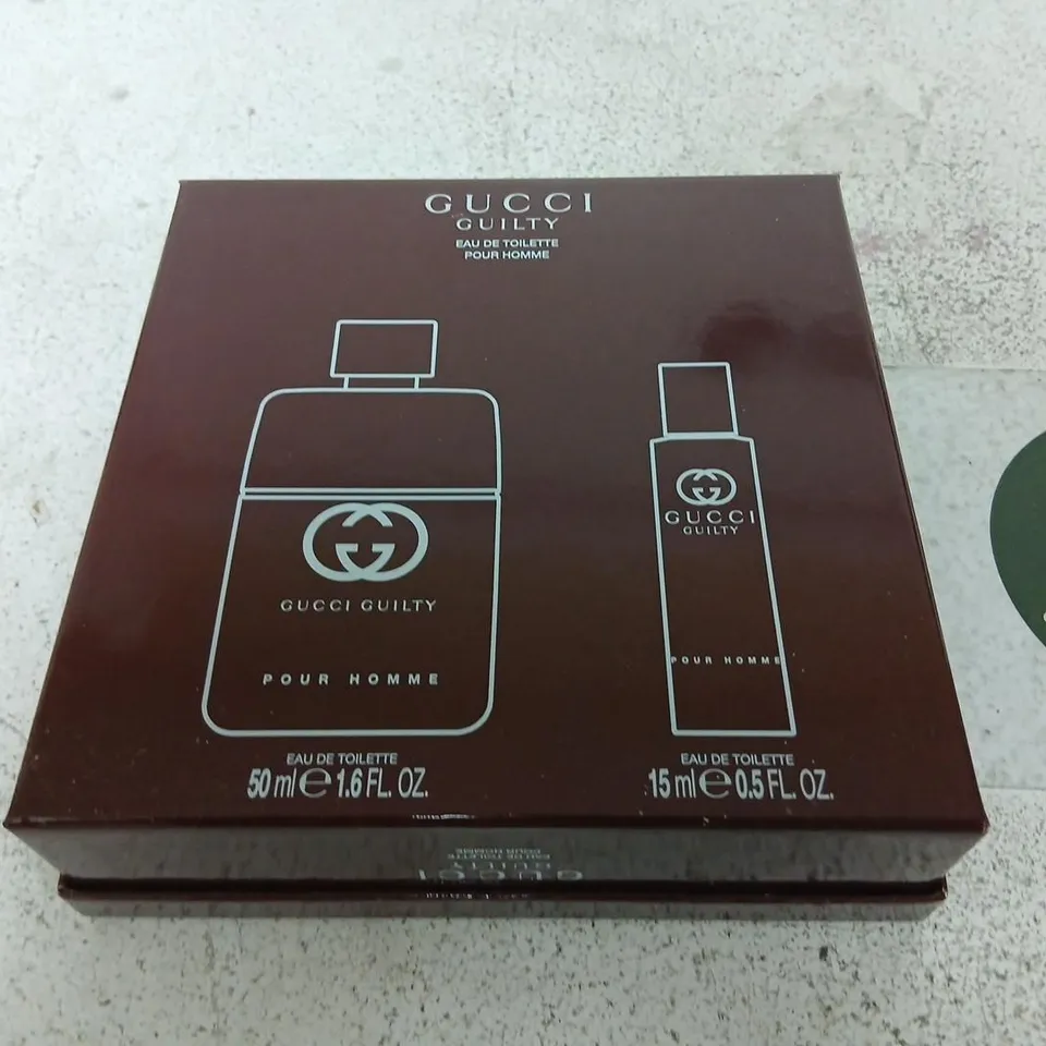 GUCCI GUILTY GIFT SET FOR MEN – 50ML + 15ML EAU DE TOILETTE (BOXED)