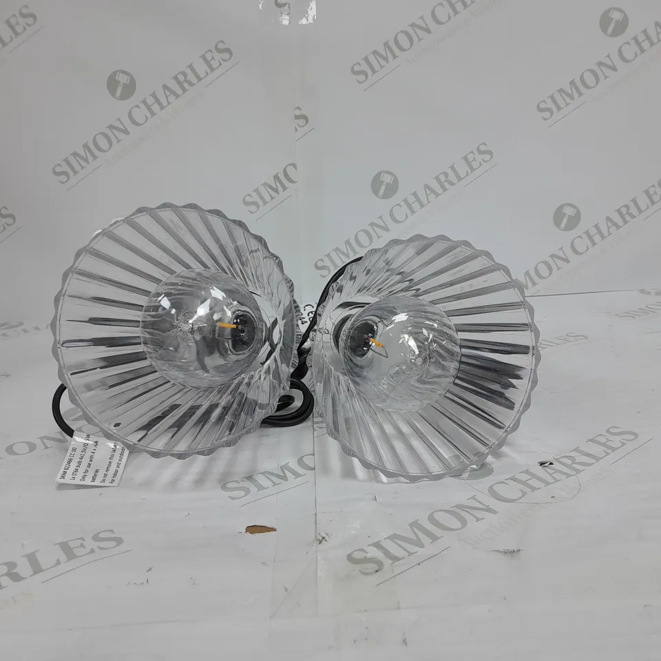 BUNDLEBERRY BY AMANDA HOLDEN SET OF 2 INDOOR OUTDOOR LIGHTS WITH FLUTED SHADE