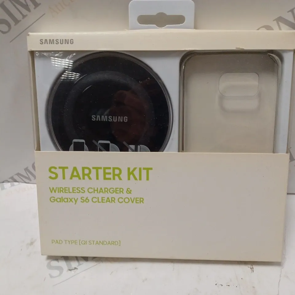 5 BOXED SAMSUNG STARTER KIT WIRELESS CHARGER & GALAXY S6 CLER COVER