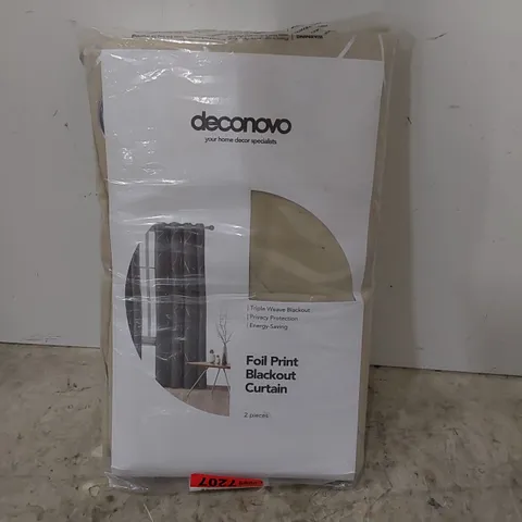 BOXED SELIGMAN WAVE FOIL PRINTED ROOM DARKENING THERMAL CURTAINS // SIZE: 132 X 229cm