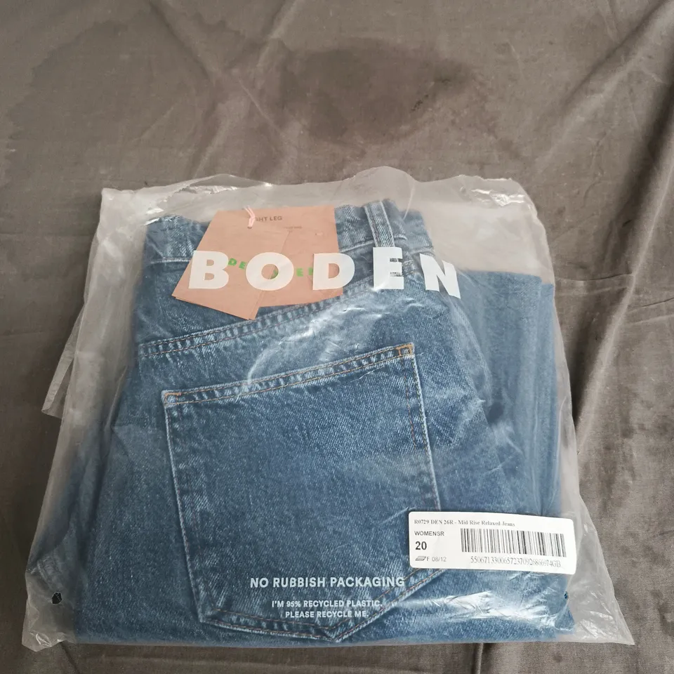 BODEN DENIM JEANS – MID RISE RELAXED, WOMEN'S, UK 20